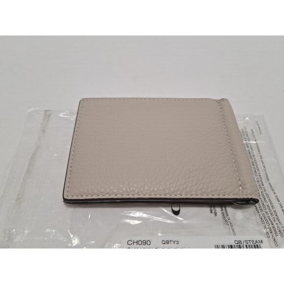 Coach Slim Money Clip Bifold Wallet QB/Steam Leather - Picture 2 of 5